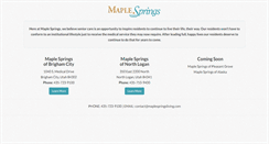 Desktop Screenshot of maplespringsliving.com